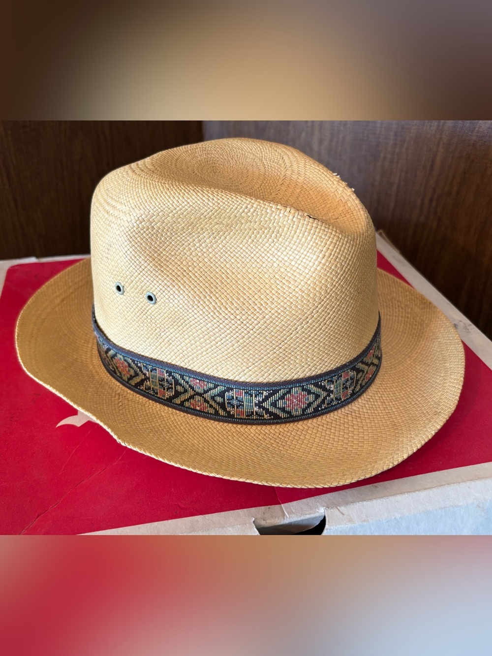 Vintage Biltmore fedora straw 7 1/8 
1950’s 60’s in box